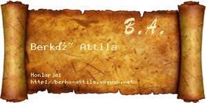 Berkó Attila névjegykártya