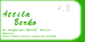 attila berko business card